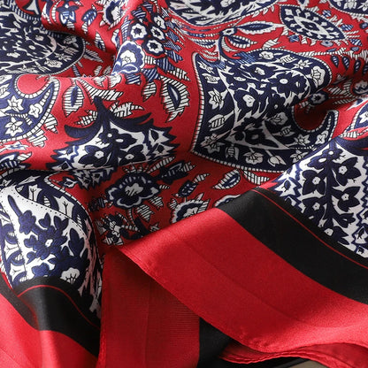 Silk Square Scarf for Women Summer Head Wrap - Smarsty