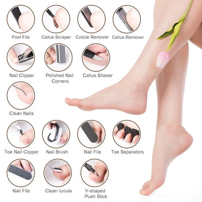 27PCS Stainless Steel Foot Care Kit for Smooth Skin - Smarsty