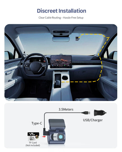 2K Tiny Car DashCam With WiFi App And Voice Control - Smarsty