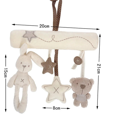 2025 New Hanging Bed Rabbit Baby Hand Bell Safety Seat Plush Toy Multifunctional Plush Toy Stroller Mobile Gifts by Smarsty