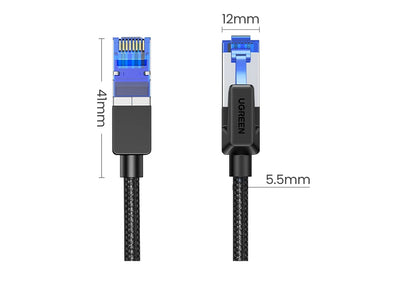 UGREEN CAT 8 Ethernet Cable High Speed Braided 40Gbps 2000Mhz Network Lan Cord RJ45 Shielded Indoor for Router PC PS5 Modem Xbox - Smarsty