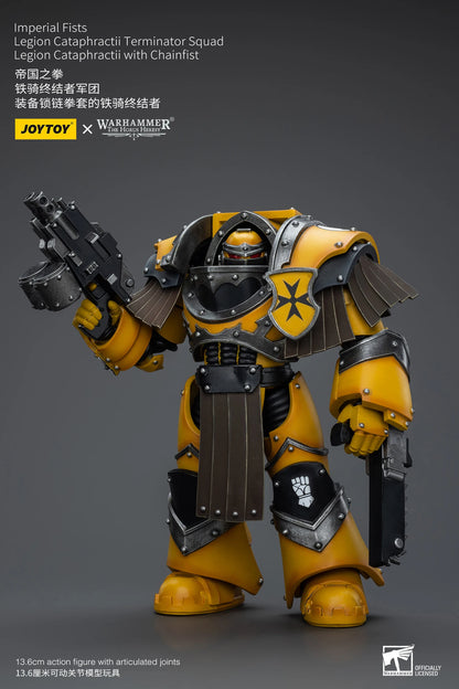 JOYTOY Warhammer 40k 1/18 Action Figures Anime 13.6cm Imperial Fists Legion Cataphractii Terminator Squad Collection Model Toys