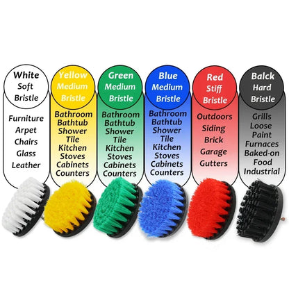Multiple Size Drill Brush Attachment Set With Extender - Smarsty