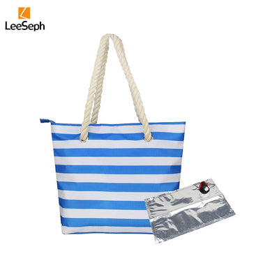 Leeseph Beach Wine Tote Bag with Hidden Dispenser - Smarsty