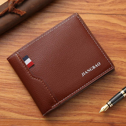 Men Short Bifold Faux Leather Masculina Billetera Credit ID Card Holder Wallet Billfold Purse Clutch Solid Hombre Business Slim - Smarsty