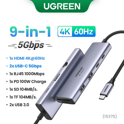 USB C Docking Station HDMI Hub 8K 4K Including RJ45