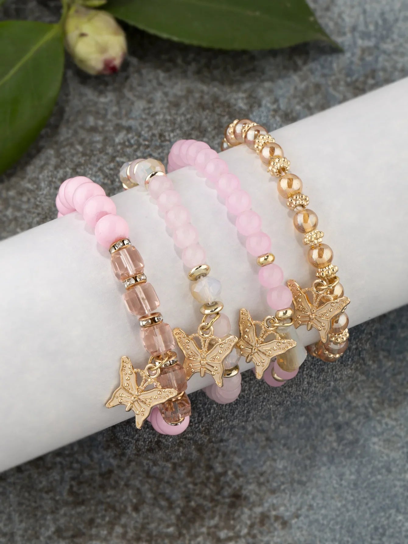 Trendy Butterfly Beaded Bracelet Set for Women - Smarsty