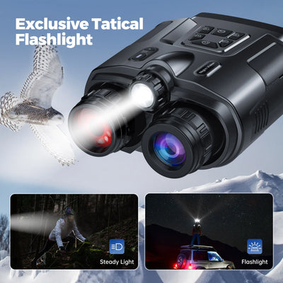 4K Night Vision Binoculars 3inch Screen 8X Digital Zoom With Tactical Light 5000mAh Rechargeable Infrared Vision Night Goggle - Smarsty