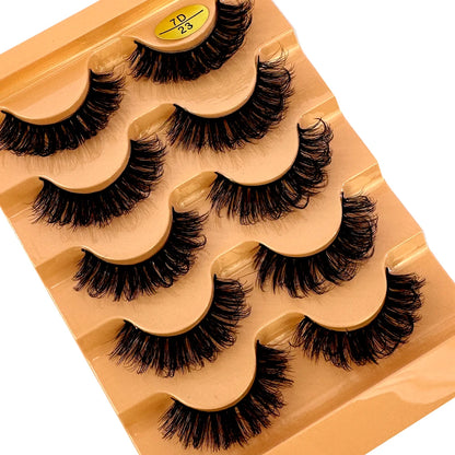 3D Natural Cat Eye False Eyelashes Fluffy Soft 5 Pairs - Smarsty