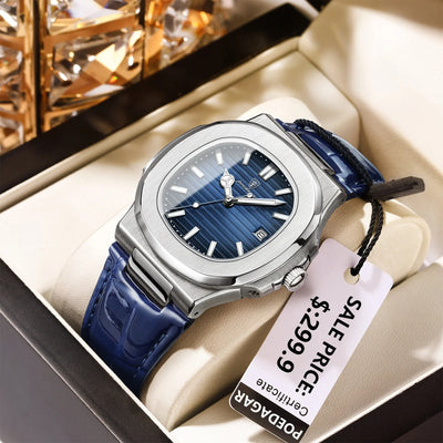 Luxury Waterproof Square Men's Quartz Watch with Luminous Dial - Smarsty