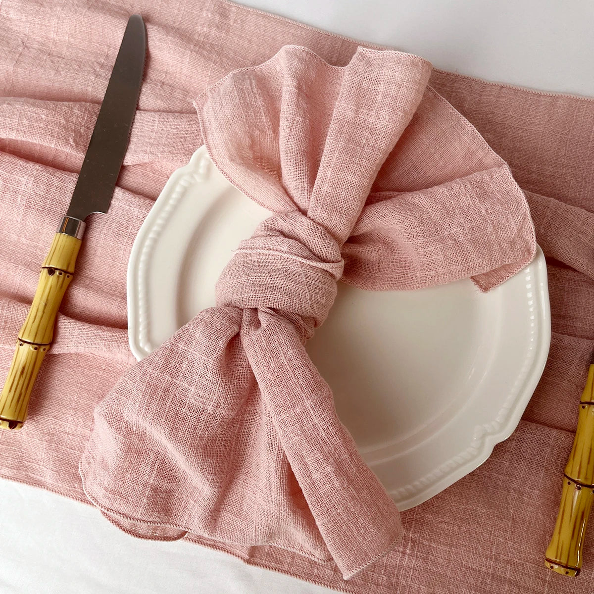 Set of 6 Cotton Dinner Napkins for Elegant Table Decor - Smarsty