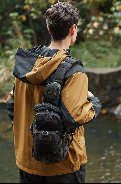 Men's Camping Chest Bag Tactical Sports Shoulder Outdoor Fanny Pack Hiking Climbing Cycling Fishing MOLLE System Sling Bags by Smarsty