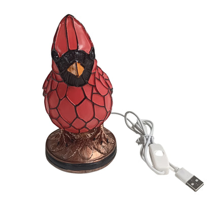 Christmas Bird Desk Lamp Resin Bird Lamps for Home Decor Art Decoration Tabletop Light with Soft Glow for Dormitory Offices Desk