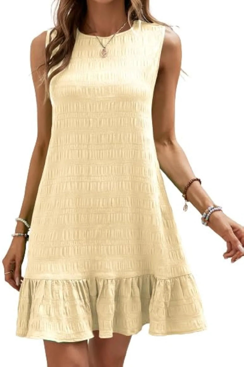 Solid Color Casual Loose Short Dresses For Women 2024 Fashion Summer Women's A-Line Midi Dress Elegant Vintage Female Dresses - Smarsty
