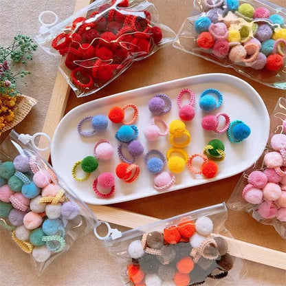 20 Pack Girls Plush Hair Bands Soft Colorful Ties Set - Smarsty