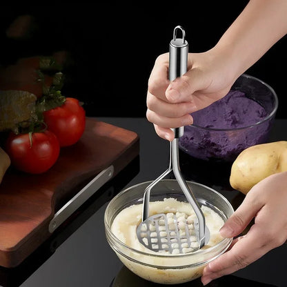 Stainless Steel Potato Masher Pumpkin Garlic Vegetable Fruit Easy Mud Press Grinder Children Food Crusher Kitchen Accessories