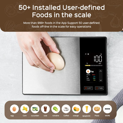 Smart Kitchen Scale Stainless Steel Food Calorie Protein Fat Carbs Nutritional Calculator 11LB/5kg Weight for Healthy Cooking by Smarsty