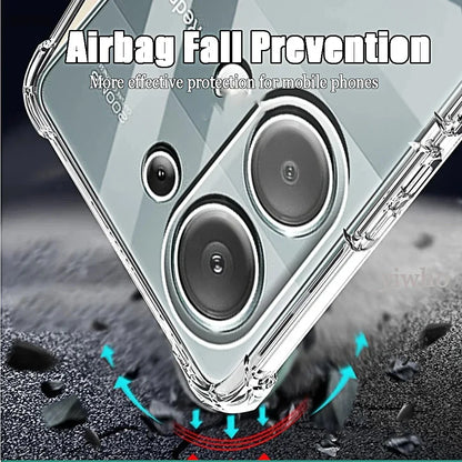 Clear Phone Case For Xiaomi Redmi Note 13 14 12 11 10 9 Pro Plus 5G Shockproof Transparent TPU Bumper Cover Soft Silicone Funda