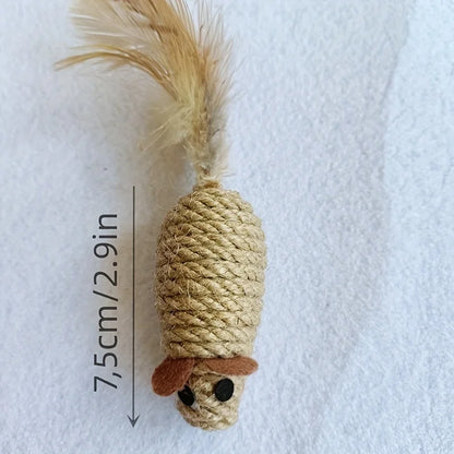 Sisal Plush Cat Mice Toy for Interactive Play - Smarsty