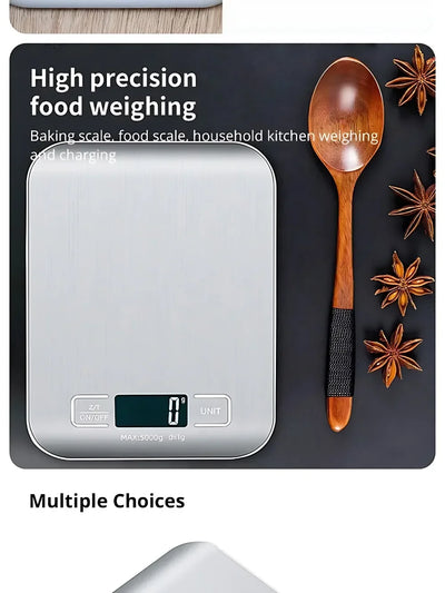 5kg/1g Digital Kitchen Scale LED Stainless Steel High-precision Electronic Scales Home Jewelry Food Weighing Baking Tools by Smarsty