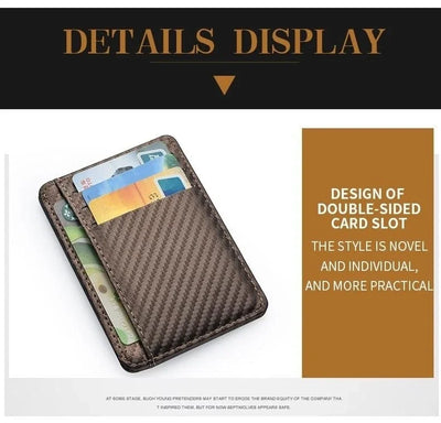 Men's Slim Thin Minimalist Front Pocket Wallets Men Anti Rfid Blocking Protected Magic ID Credit Card Holder PU Leather Wallets - Smarsty