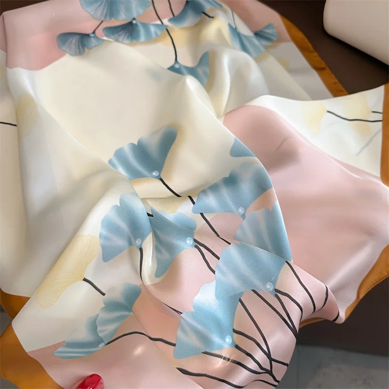 Luxury Silk Square Scarf for Women Spring Summer - Smarsty