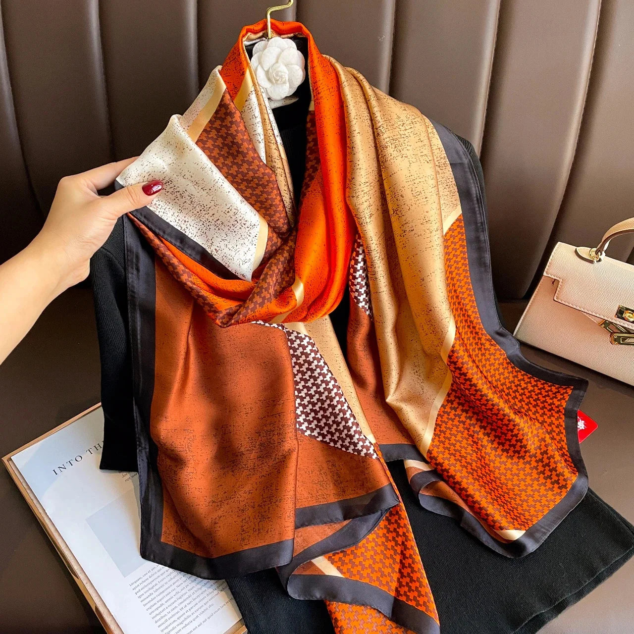 Large Silk Scarf for Women Soft Stylish Summer Wrap - Smarsty