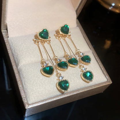 Long Crystal Tassel Butterfly Dangle Earrings for Women - Smarsty