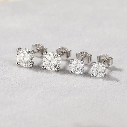 Moissanite Stud Earrings 0.5 To 1.2 Carat Sterling Silver - Smarsty