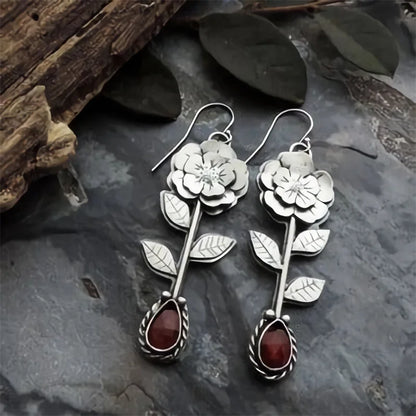 Vintage Bronze Dragonfly Drop Earrings with Moonstone Accent - Smarsty