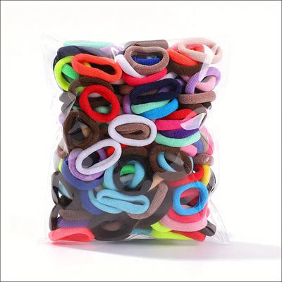 100 Pack Colorful Nylon Hair Ties For Kids Gentle Soft - Smarsty