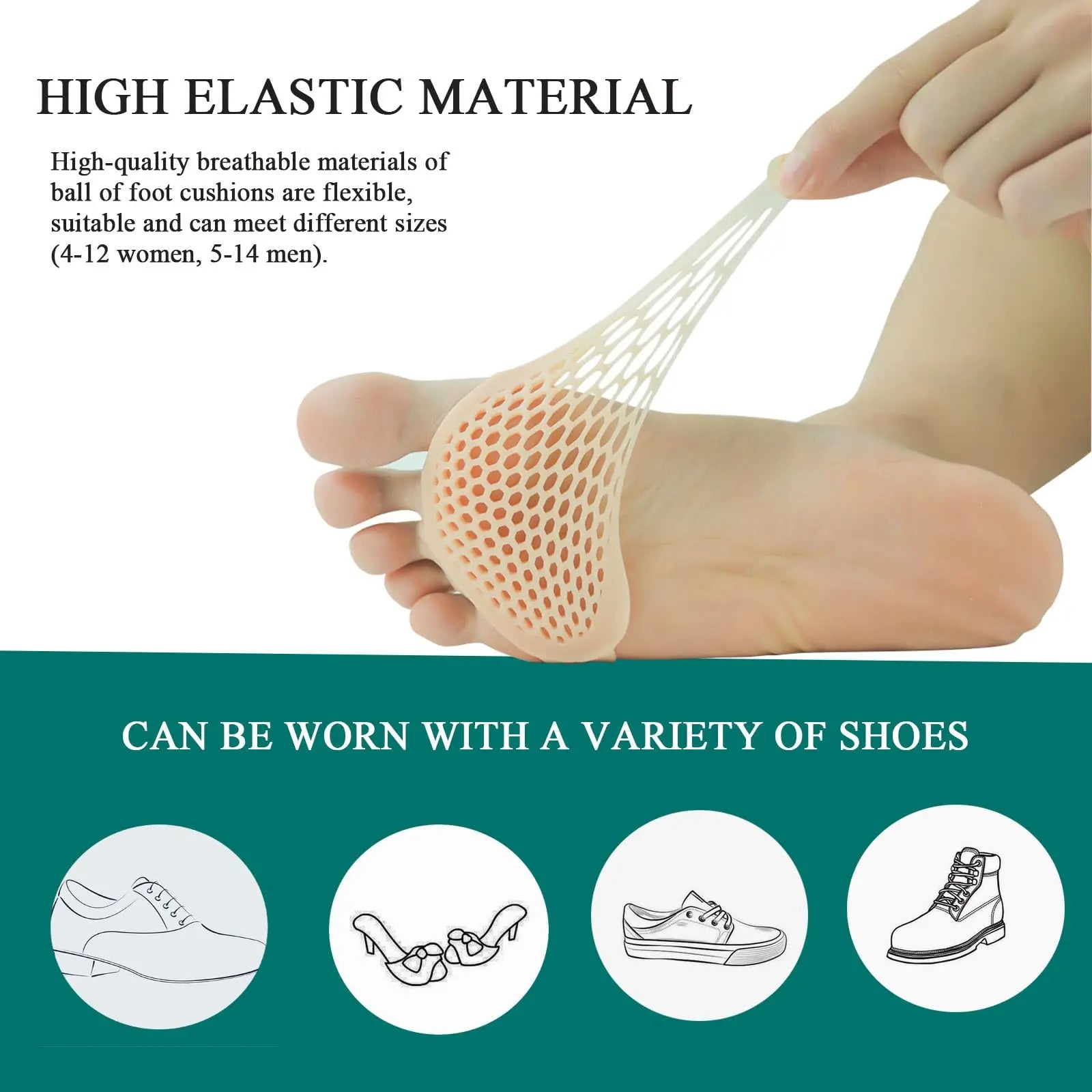 Soft Gel Metatarsal Pads for Pain Relief - Smarsty
