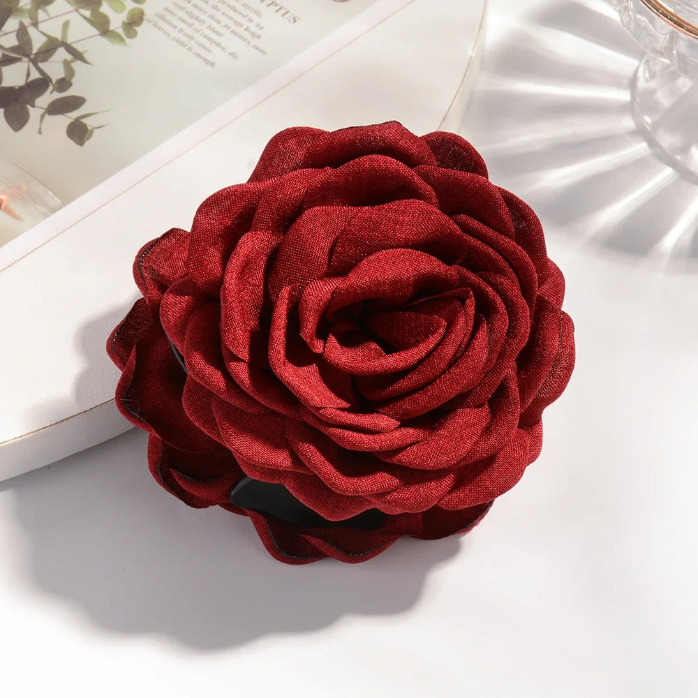 16 Color Rose Flower Hair Claw Clips Medium Secure Grip - Smarsty