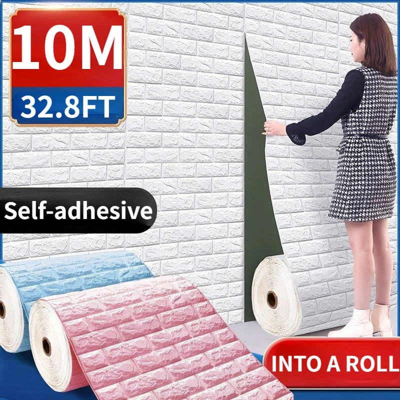 3D Foam Brick Wall Panels Self Adhesive Waterproof Decor - Smarsty