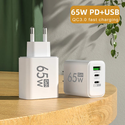 Three Port USB C PD Charger Fast Charge Wall Adapter - Smarsty