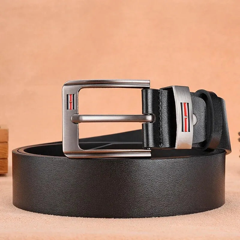 Genuine Leather Mens Casual Belt High Quality Buckle - Smarsty