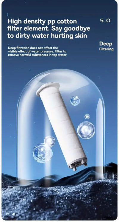 New High Pressure Water Saving Filter Shower Head 5 Modes Handheld Shower Head One Button Stop Bathroom Accessories Set - Smarsty