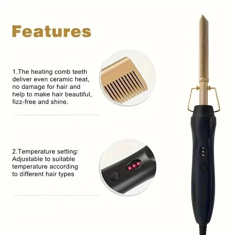 Multi Functional Electric Hair Comb Straightener for Easy Styling - Smarsty