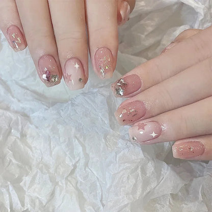 24Pcs Cute Pink Cat Eye Press On Nails Set - Smarsty