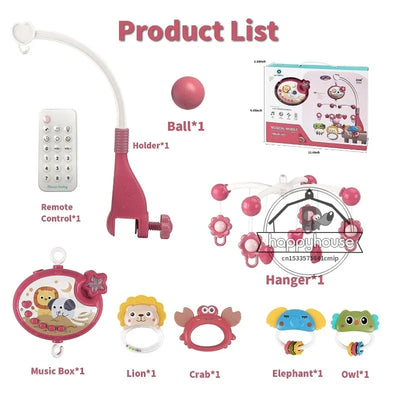 Musical Baby Crib Mobile with Lights Music Projection for Infants Remote Control Crib Toys for Newborn Baby Mobile for Crib Toys - Smarsty