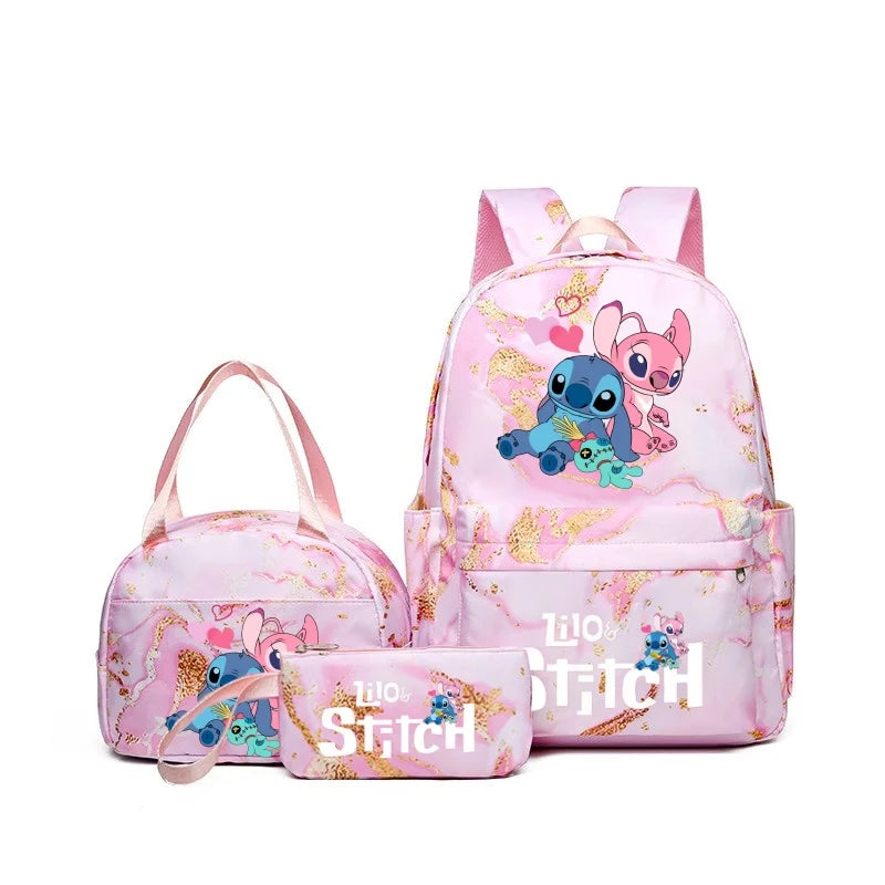 Cartoon Print Kids Backpack Set Large Capacity Lunch Bag - Smarsty