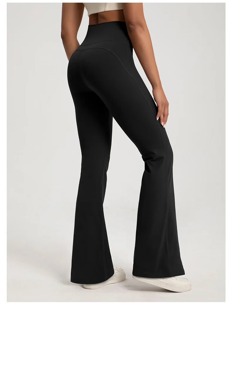 Naked High Waisted Waist Cinching Hip Lifting Fitness Exercise Elastic Bell Bottom Pants Women Casual Outdoor Running Yoga Pants - Smarsty