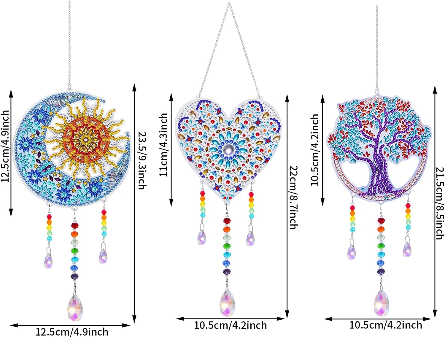 Acrylic Double-Sided Crystal Diamond Painting Wind Chimes - Smarsty