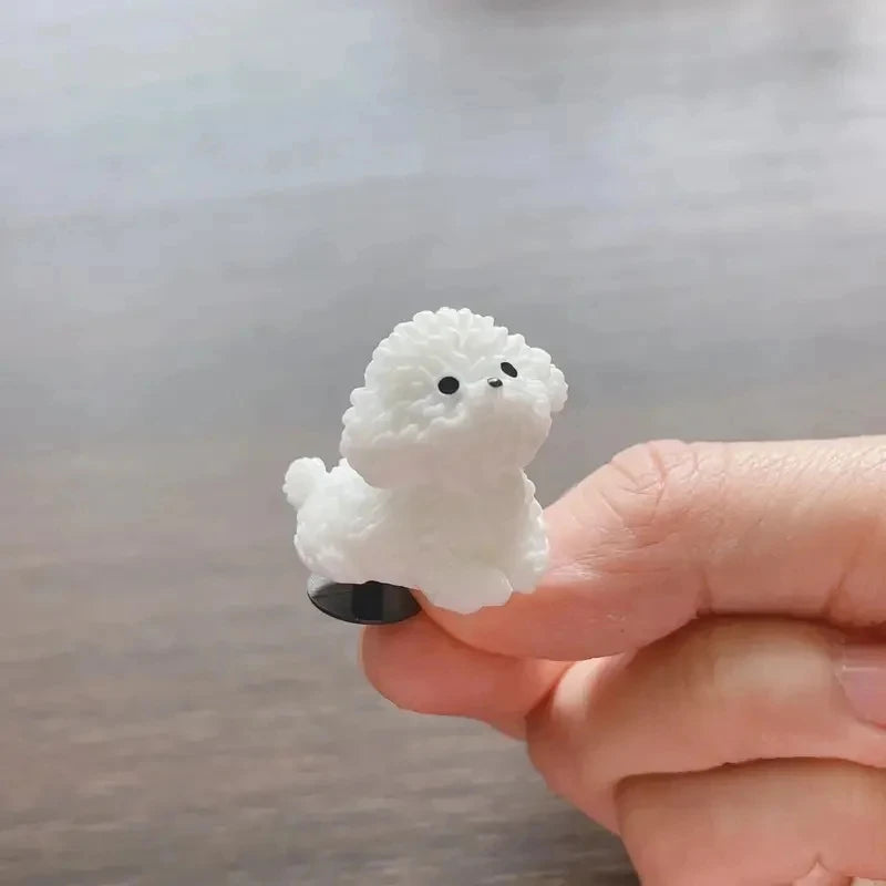 3D Cute Mini Puppy  Shoe Decoration Set Detachable Diy Bichon Frise Dog Figurines Accessory, Used For Clogs, Holiday Party Gifts