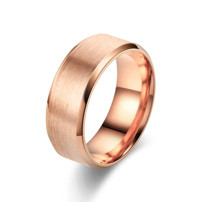 Stainless Steel Black Wedding Band Ring for Couples - Smarsty