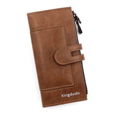 Fashionable New Women's Long Wallet, European and American Fashion Phone Bag, PU Leather Multi Card Carrying Bag - Smarsty