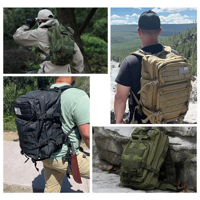 50L Tactical Backpack Men's Travel Large Capacity Rucksacks Men Waterproof Outdoor Sports Multi-functional Bags - Smarsty