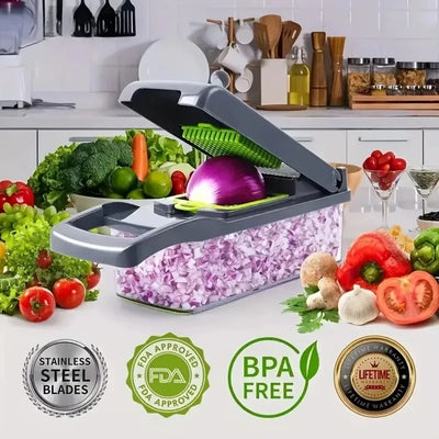 Multifunctional Vegetable Chopper Handle Food Grate Food Chopper Vegetable Slicer Dicer Cut 14/16 in 1 Kitchen Items Cocina by Smarsty