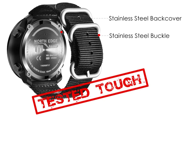 North Edge Men's Waterproof Digital Sports Watch with Altimeter - Smarsty
