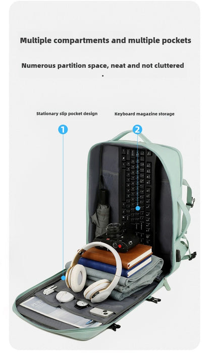 2025Men Women's Bag Large Capacity Journey Multifunction Backpack With Shoe Storage Multilayer Dry And Wet Separation Waterproof